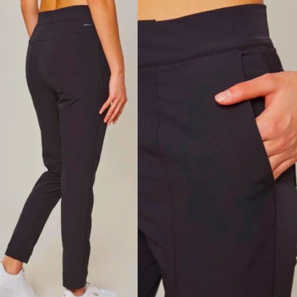 Black Lined Tailored "Comfort Stretch" Elastic-Waist Pants Everyday/Work pants - Picture 4 of 12